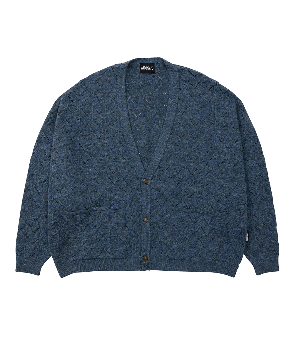 AJO BY AJO아조바이아조 Clam Patterned Mohair Cardigan [BLUE]