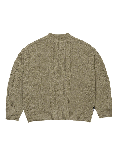 Velvet Cable Stitch Sweater [BEIGE]