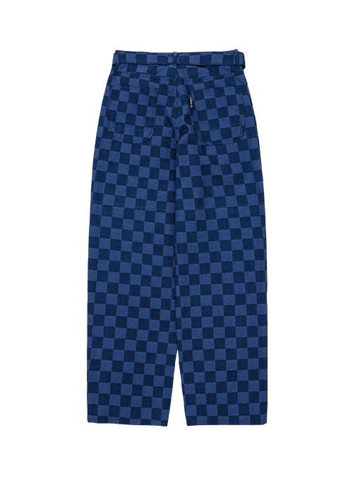 Checkerboard Denim Pants [BLUE]