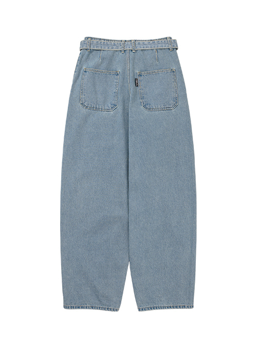 Oversized Washed Denim Pants [SKY BLUE]