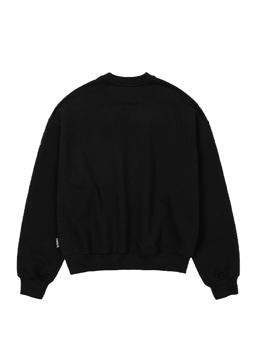 [PBA] AJOLICA Leather Applique Sweatshirt [BLACK]