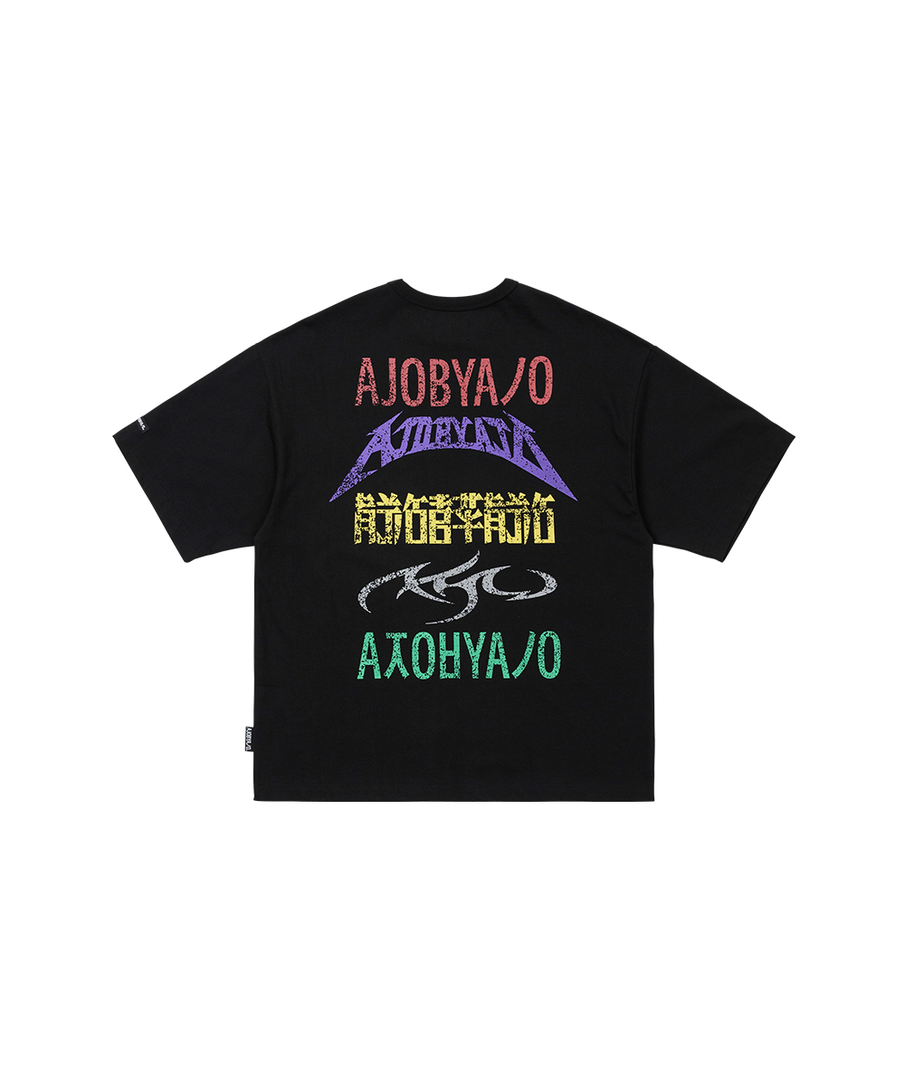 AJO BY AJO아조바이아조 Five Color AJO Logos T-Shirt [BLACK]