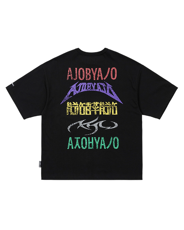 아조바이아조 Five Color AJO Logos T-Shirt [BLACK]