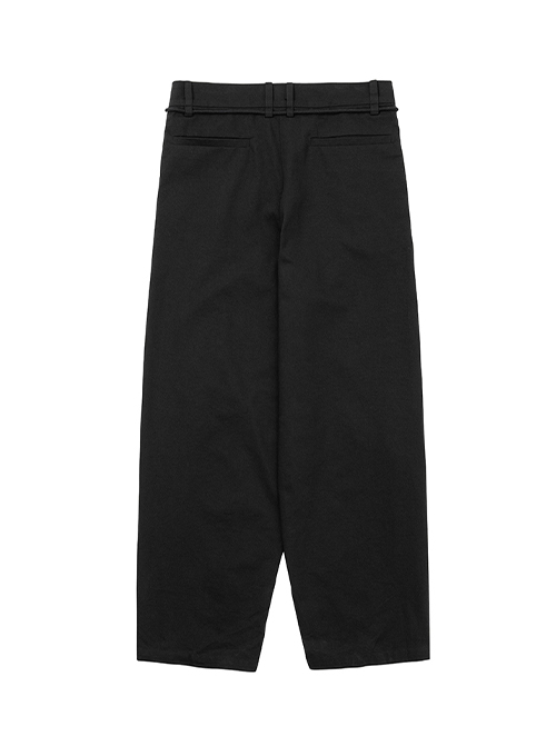 One Tuck Oversized Cotton Pants [BLACK]