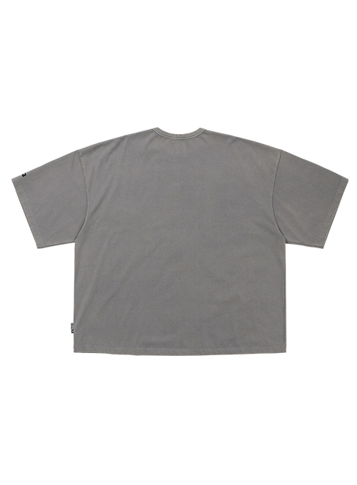 Sporty Logo Applique Washed T-Shirt [GREY]