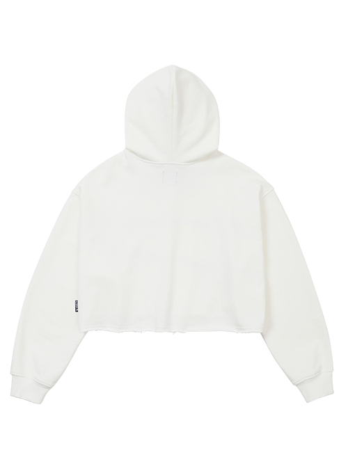 Barbed Wire Cropped Hoodie [WHITE]