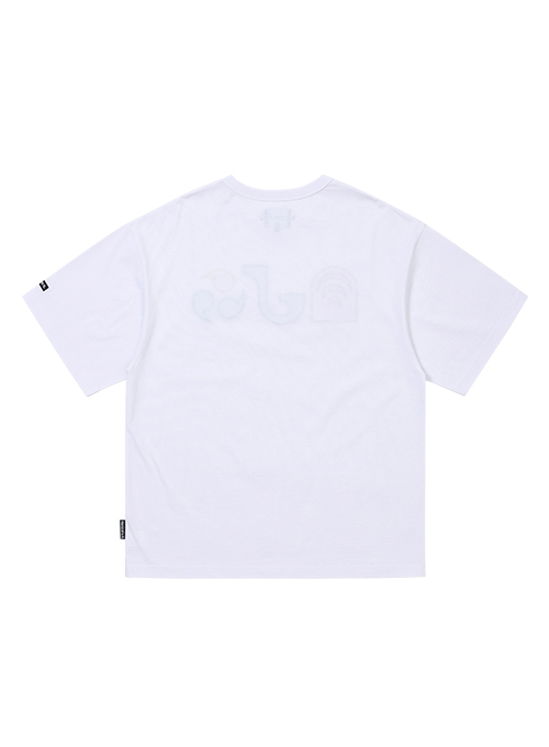 [PBA] AJO Pictogram Nylon Applique T-Shirt [WHITE]