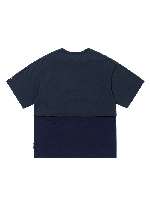 [PBA] Arch Logo Washed Layered T-Shirt [NAVY]