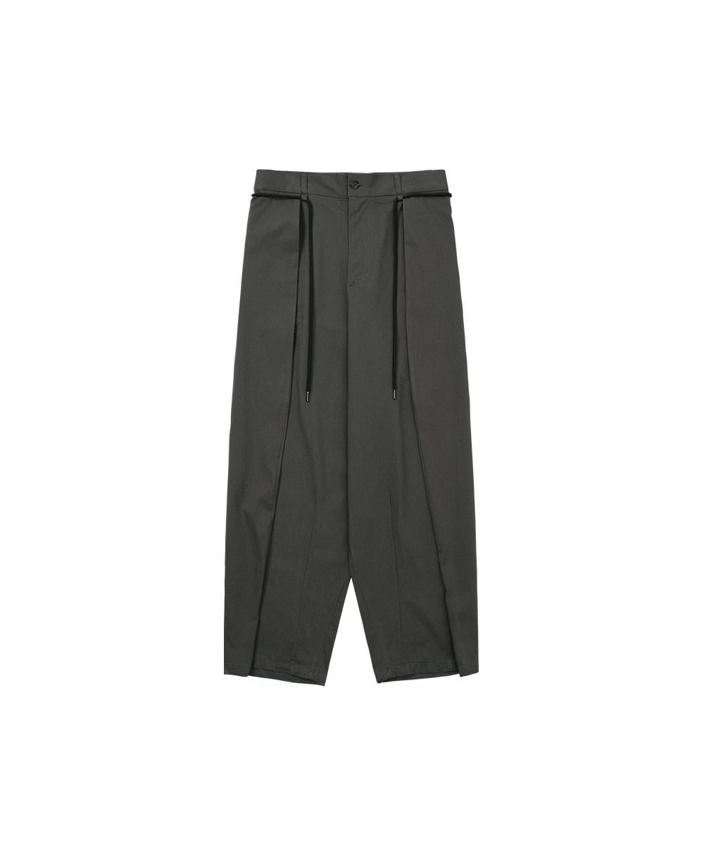 AJO BY AJO아조바이아조 One Tuck Oversized Cotton Pants [CHARCOAL]