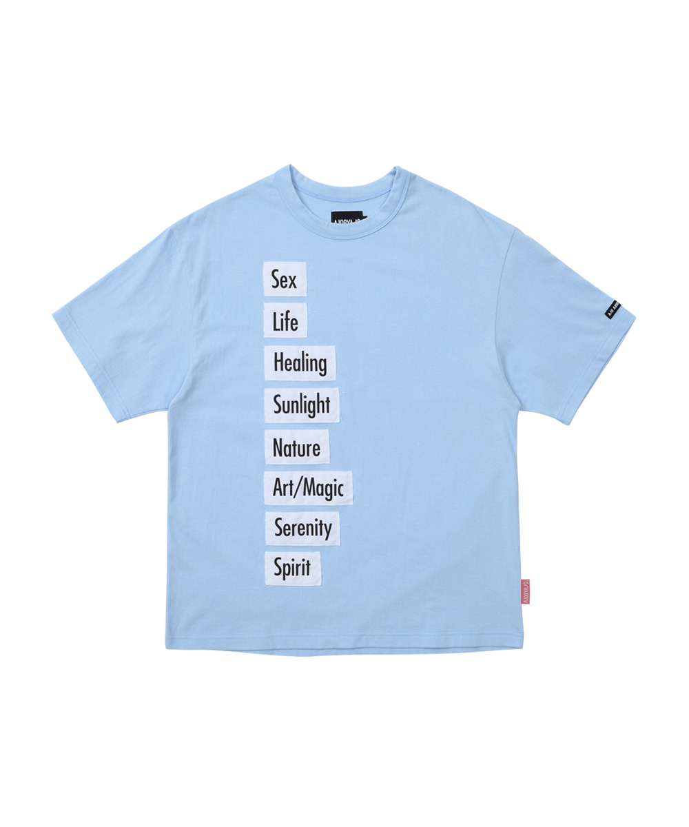 AJO BY AJO아조바이아조 Pride Flag Meaning T-Shirt [SKY BLUE]